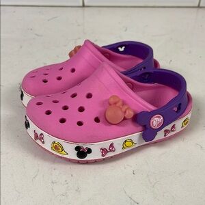 Disney Kids Crocs Shoes - Pink Light Up Minnie Icons Size 8-9